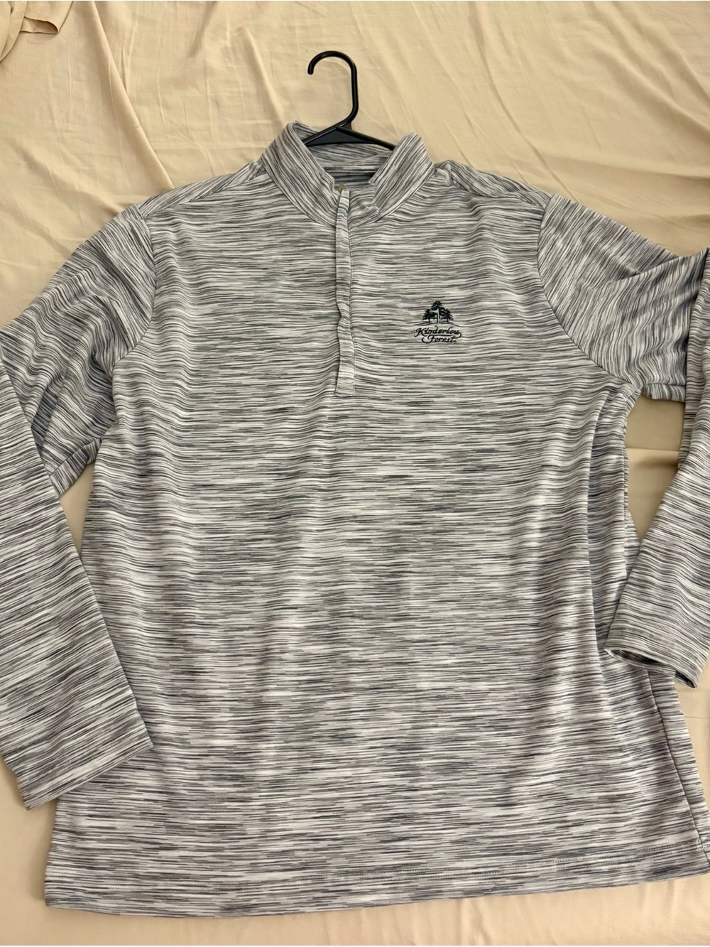 Men's Gray Space-Dye Quarter-Zip Pullover Golf Shirt
